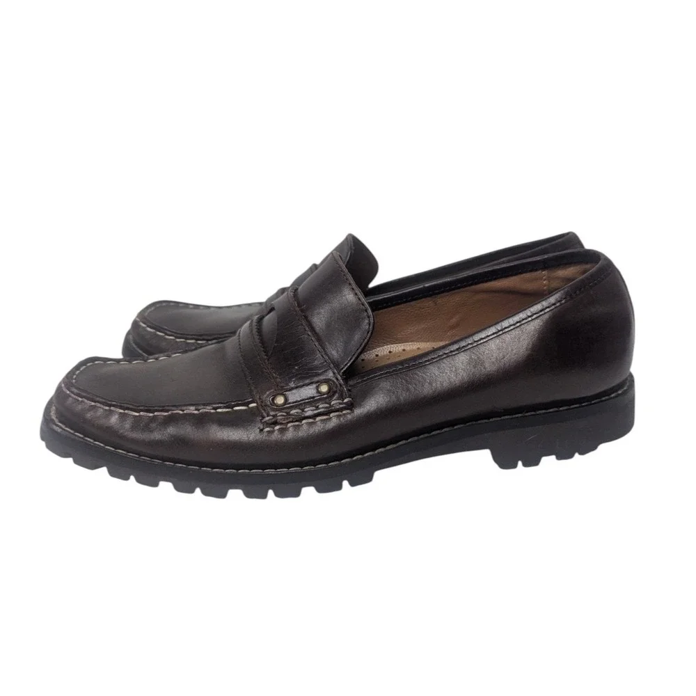 Cole Haan Womens Classic Saddle Brown Leather Preppy Lug Sole Loafers 8